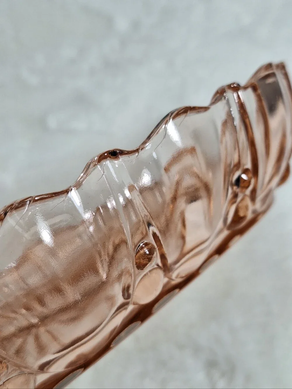 1940 Pink Depression Glass Divided Relish Dish Anchor Hocking Oyster & Pearl